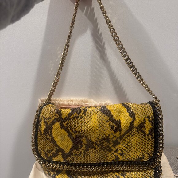 Stella McCartney Faux Snakeskin Chain Clutch - Yellow - Picture 9 of 16